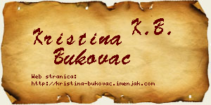 Kristina Bukovac vizit kartica